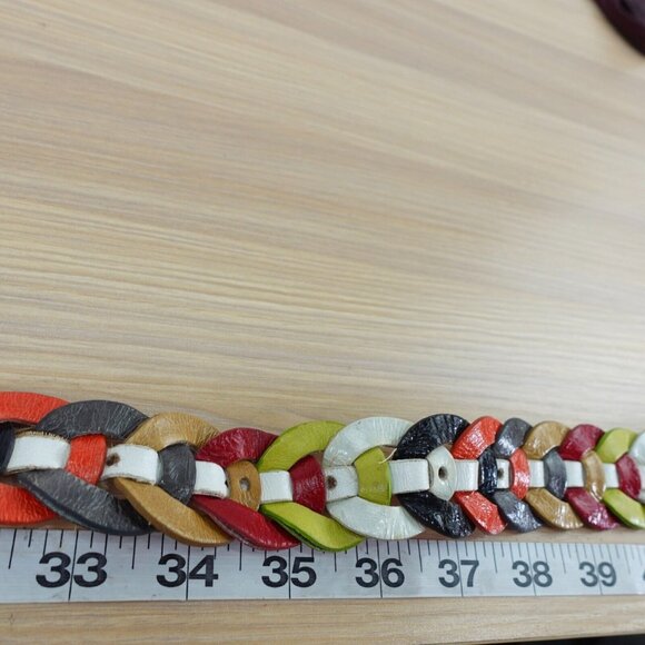 VINTAGE DOLCE DONNA Belt Womens Medium Braided Leather Italian Boho Y2K ITALY - Picture 10 of 14
